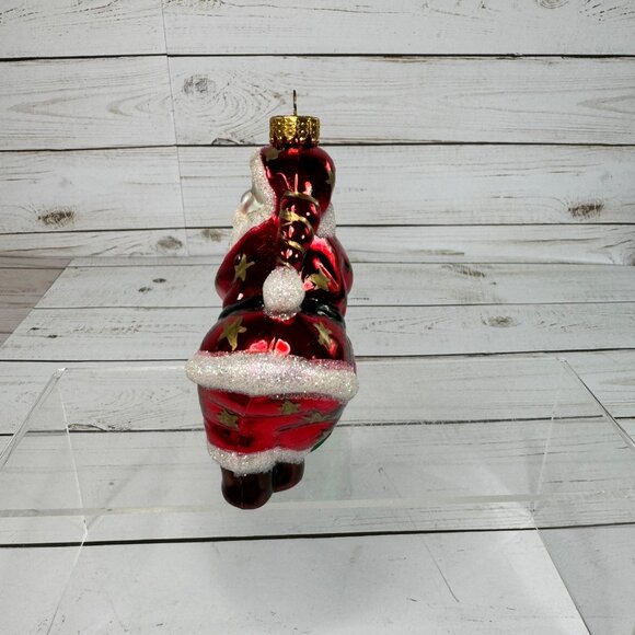 Vintage Hand Painted Blown Glass Santa Claus Christmas Ornament 2002 Target - Picture 4 of 9